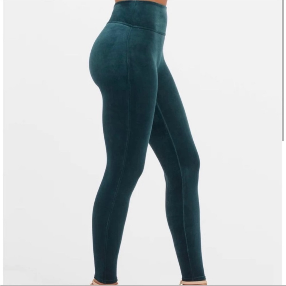 SPANX Green Velvet Leggings Small S